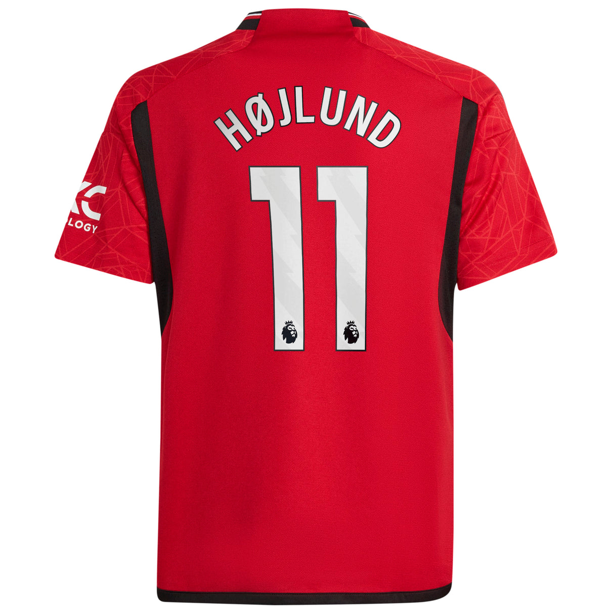 Manchester United EPL Home Shirt 2023-24 - Kids with Højlund 11 printing - Kit Captain