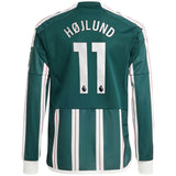 Manchester United EPL Away Shirt 2023-24 - Kids - Long Sleeve with Højlund 11 printing - Kit Captain