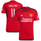 Manchester United Cup Home Shirt 2023-24 with Højlund 11 printing - Kit Captain