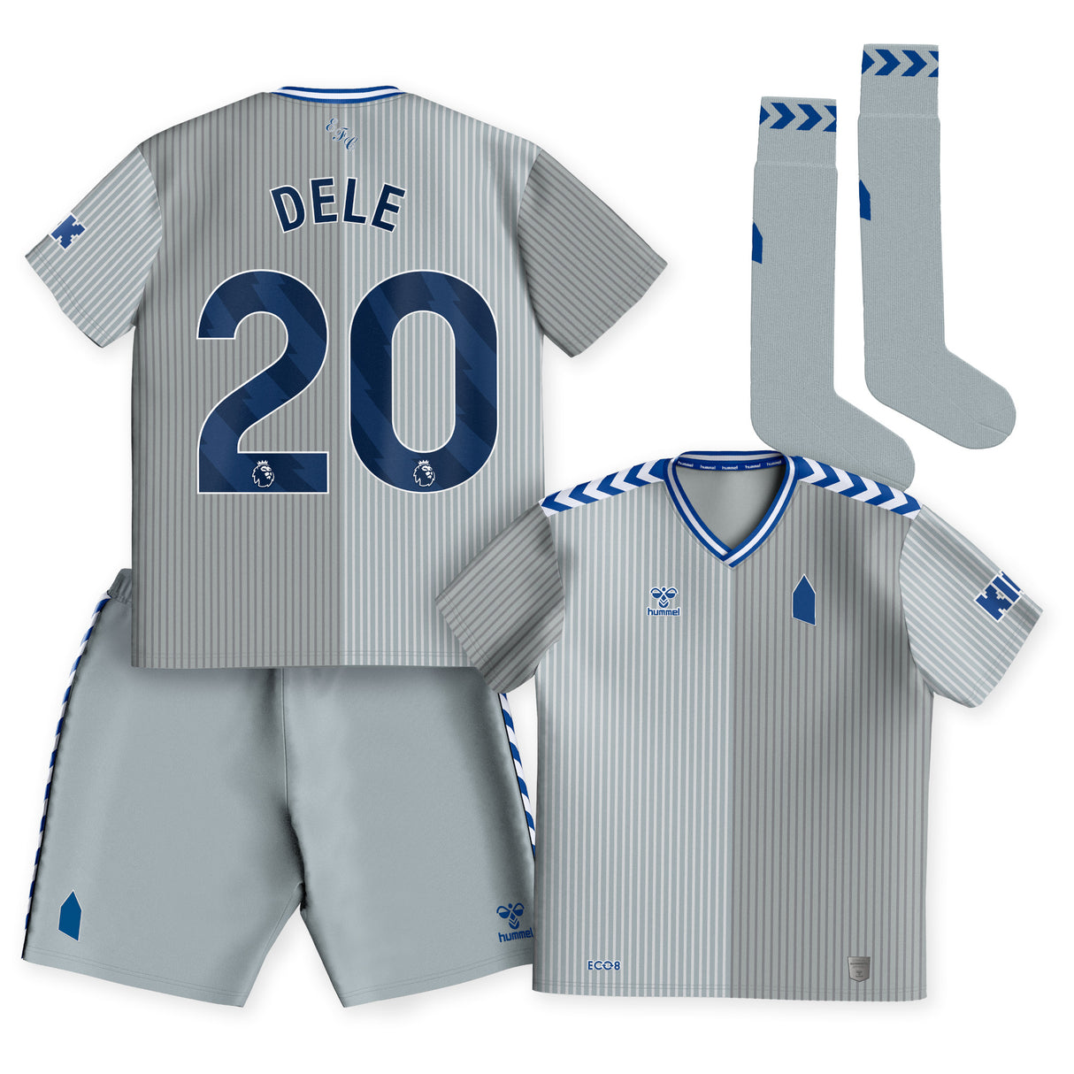 Everton Hummel Third Infant Kit 2023-24 with Dele 20 printing - Kit Captain