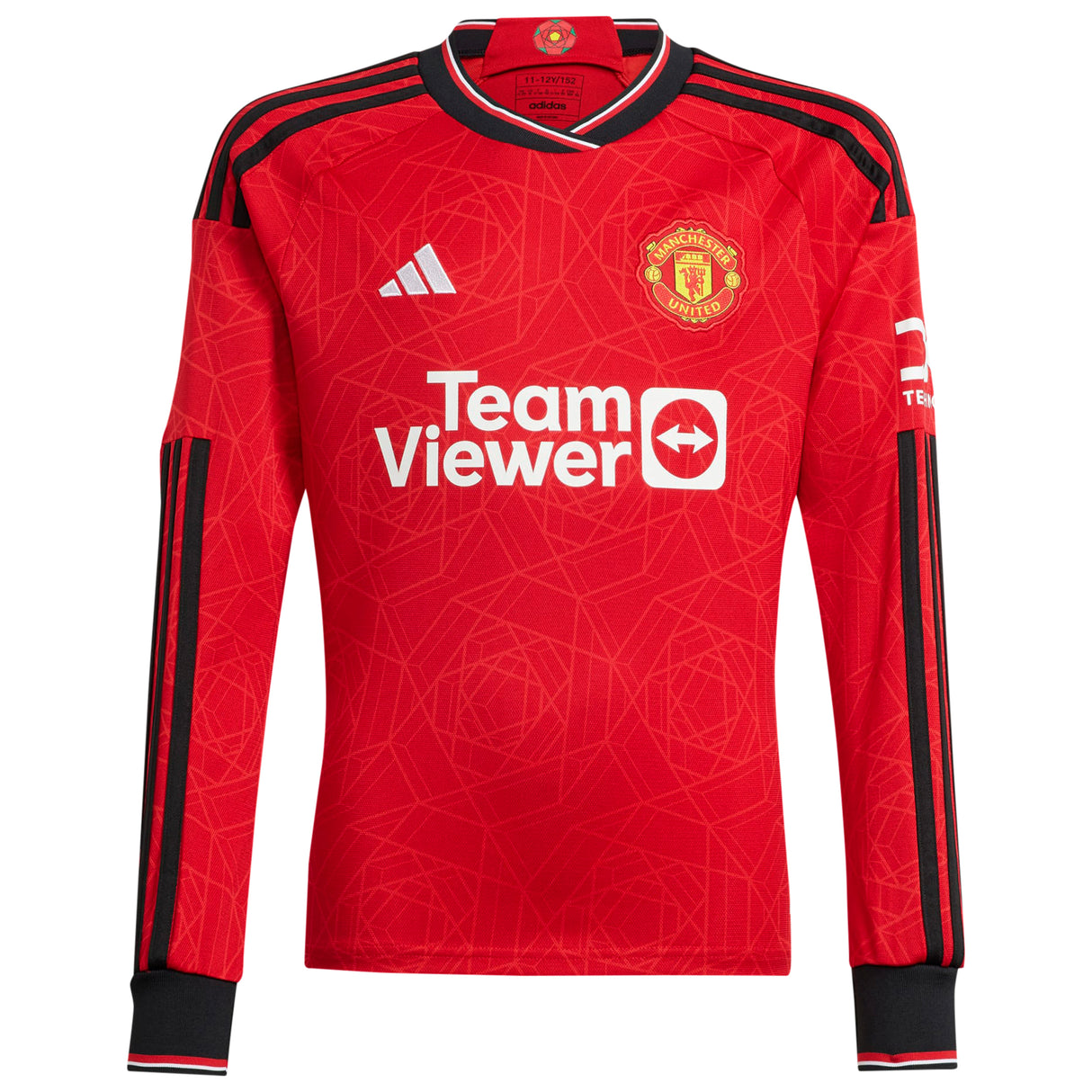 Manchester United Cup adidas Home Shirt 2023-24 - Long Sleeve - With Evans 15 Printing - Kit Captain