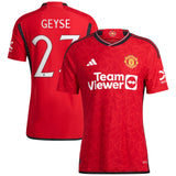 Manchester United Cup adidas Home Authentic Shirt 2023-24 - With Geyse 23 Printing - Kit Captain