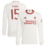 Manchester United Cup adidas Third Shirt 2023-24 - Long Sleeve - With Evans 15 Printing - Kit Captain