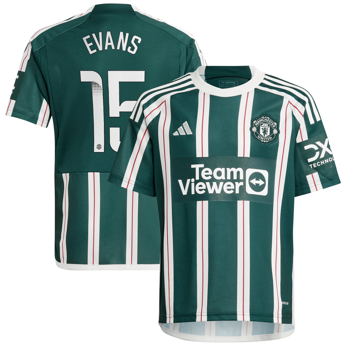 Manchester United WSL adidas Away Shirt 2023-24 - Kids - With Evans 15 Printing - Kit Captain