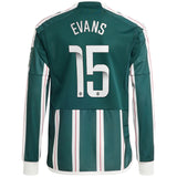 Manchester United WSL adidas Away Shirt 2023-24 - Kids - Long Sleeve - With Evans 15 Printing - Kit Captain