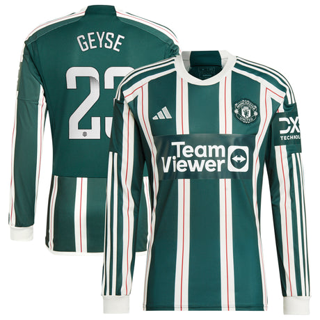 Manchester United WSL adidas Away Shirt 2023-24 - Long Sleeve - With Geyse 23 Printing