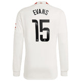 Manchester United WSL adidas Third Shirt 2023-24 - Long Sleeve - With Evans 15 Printing - Kit Captain