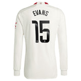 Manchester United WSL adidas Third Authentic Shirt 2023-24 - Long Sleeve - With Evans 15 Printing - Kit Captain