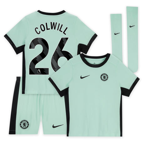 Chelsea Third Stadium Kit 2023-24 - Little Kids with Colwill 26 printing - Kit Captain