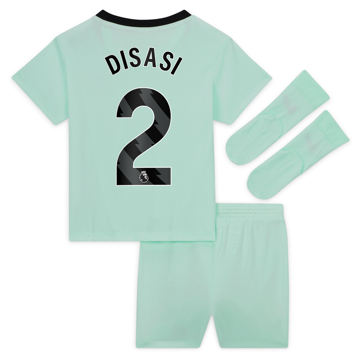 Chelsea Third Stadium Kit 2023-24 - Infants with Disasi 2 printing - Kit Captain