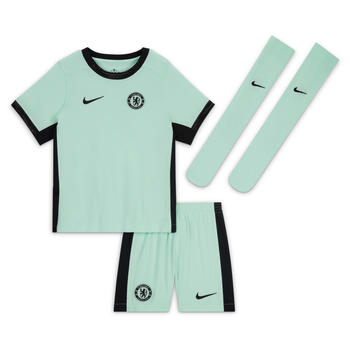 Chelsea Third Stadium Kit 2023-24 - Little Kids with Nkunku 18 printing - Kit Captain