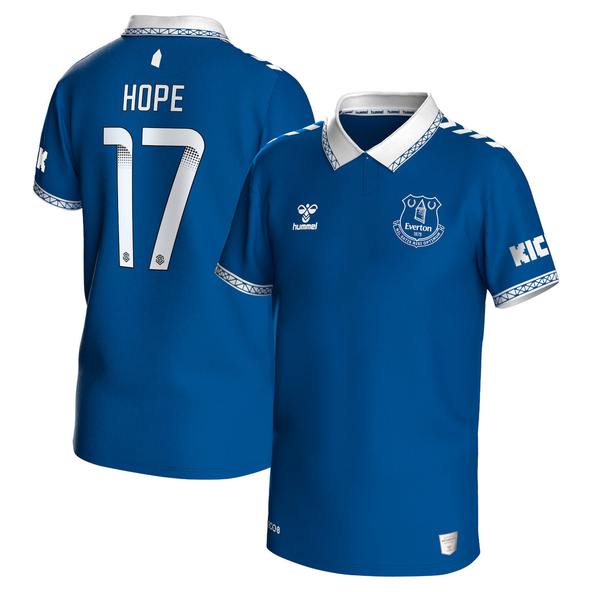 Everton WSL Hummel Home Shirt 2023-24 - Kids - With Hope 17 Printing - Kit Captain