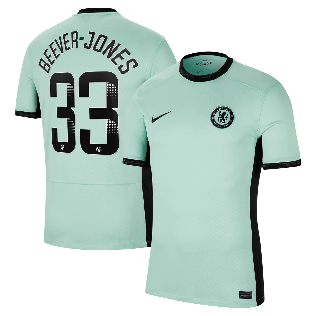 Chelsea WSL Third Stadium Shirt 2023-24 with Beever-Jones 33 printing - Kit Captain