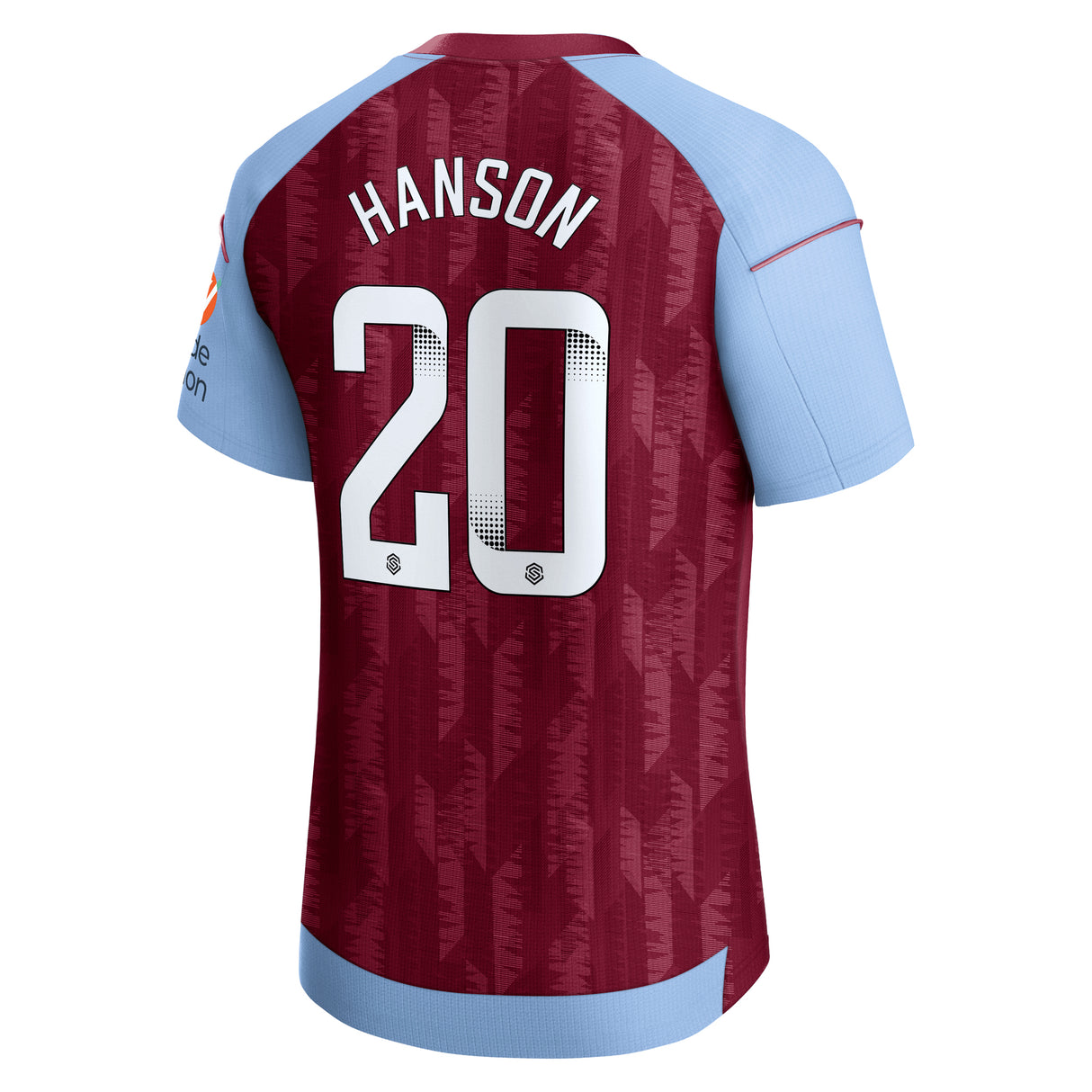 Aston Villa Castore Home Pro Shirt 2023-24 with Hanson 20 printing - Kit Captain