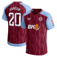 Aston Villa Castore Home Pro Shirt 2023-24 with Hanson 20 printing - Kit Captain