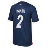PSG Home Stadium Shirt 2023-24 - Kids with Champions League printing Hakimi 2 - Kit Captain