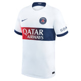 Paris Saint-Germain Nike Away Stadium Shirt 2023-24 with Champions League printing Zaïre-Emery 33 - Kit Captain