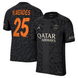 PSG x Jordan Third Dri-FIT ADV Match Shirt 2023-24 with Champions League printing N.Mendes 25 - Kit Captain