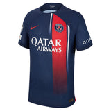 PSG Nike Home Dri-FIT ADV Match Shirt 2023-24 with Hakimi 2 and Champions League printing and badges - Kit Captain