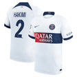 PSG Nike Away Stadium Shirt 2023-24 with Hakimi 2 and Champions League printing and badges - Kit Captain