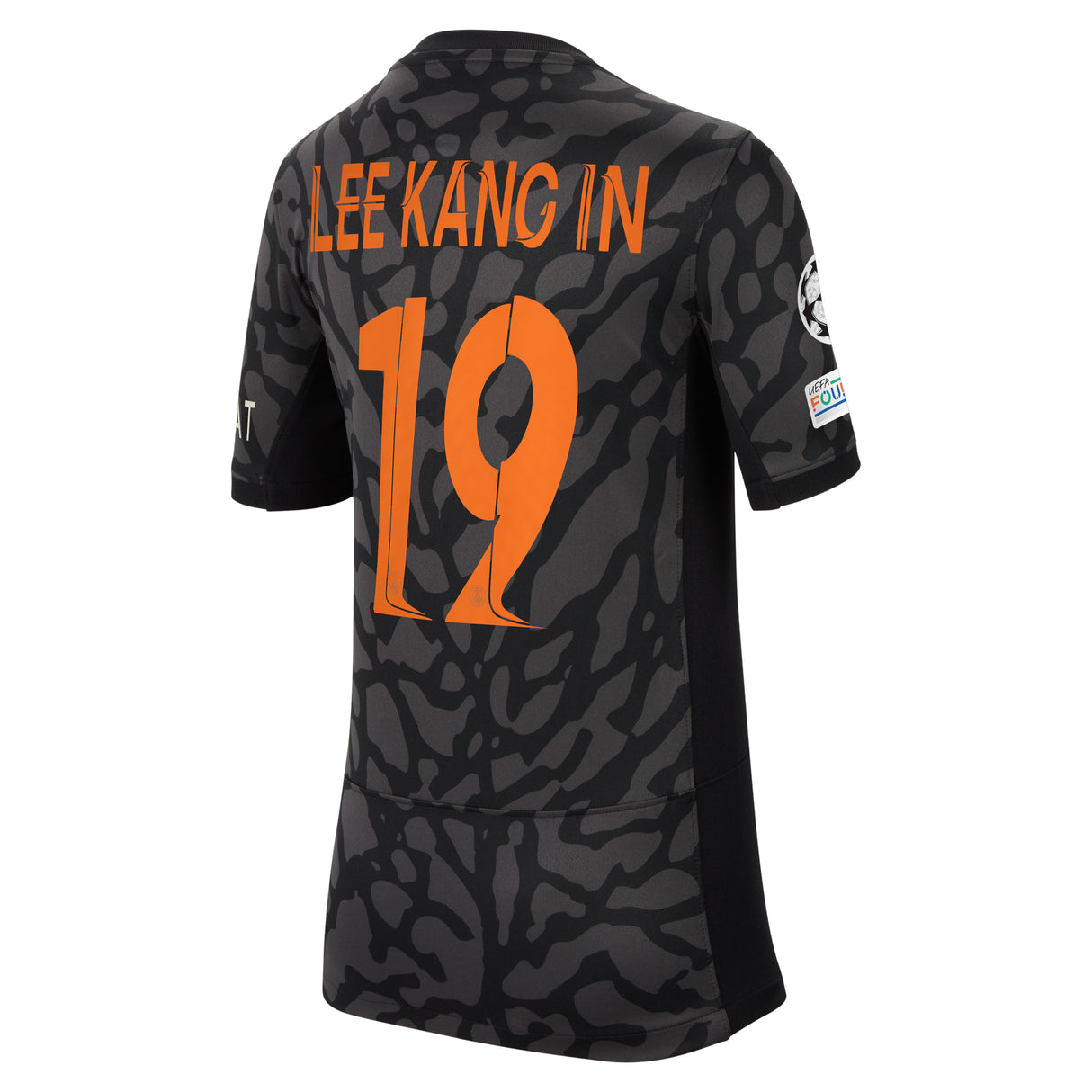 PSG x Jordan Third Stadium Shirt 2023-24 - Kids with Lee Kang In  19 and Champions League printing and badges - Kit Captain