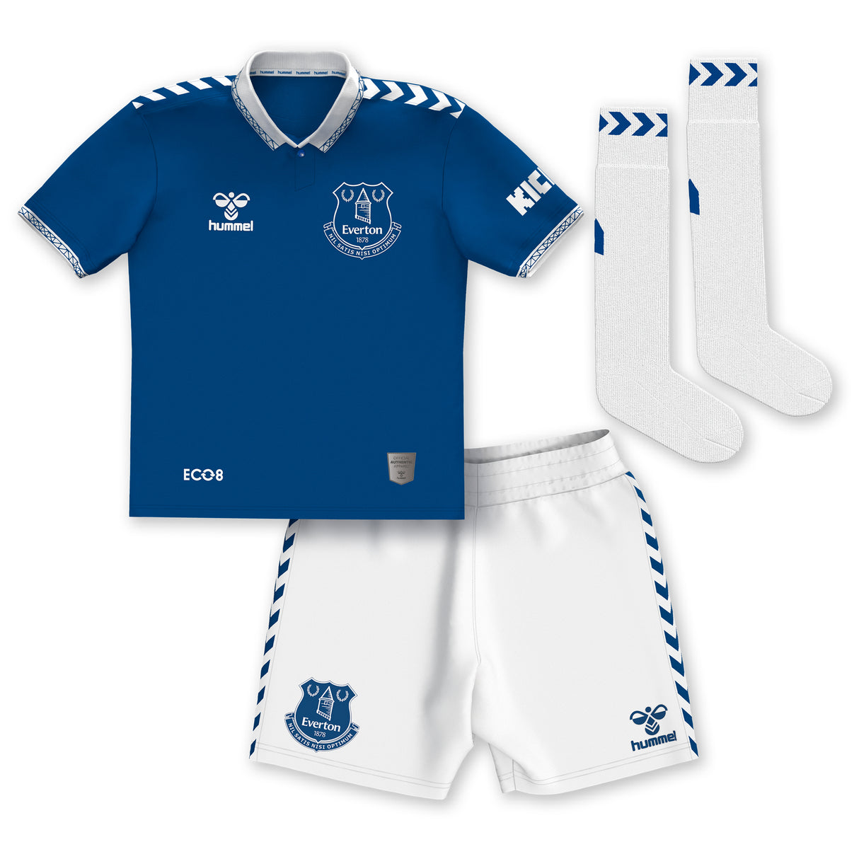 Everton Hummel Home Infant Kit 2023-24 with Beto 14 printing - Kit Captain