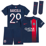 Paris Saint-Germain Nike Home Stadium Kit 2023-24 - Infant with Barcola 29 printing - Kit Captain
