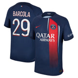 Paris Saint-Germain Nike Home Dri Fit Adv Match Shirt 2023-24 with Barcola 29 printing - Kit Captain