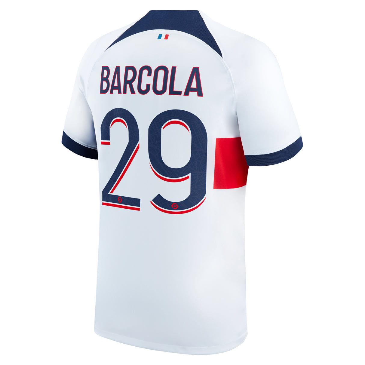 Paris Saint-Germain Nike Away Stadium Shirt 2023-24 with Barcola 29 printing - Kit Captain