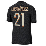 PSG x Jordan Third Dri-FIT ADV Match Shirt 2023-24 with L.Hernández 21 printing - Kit Captain