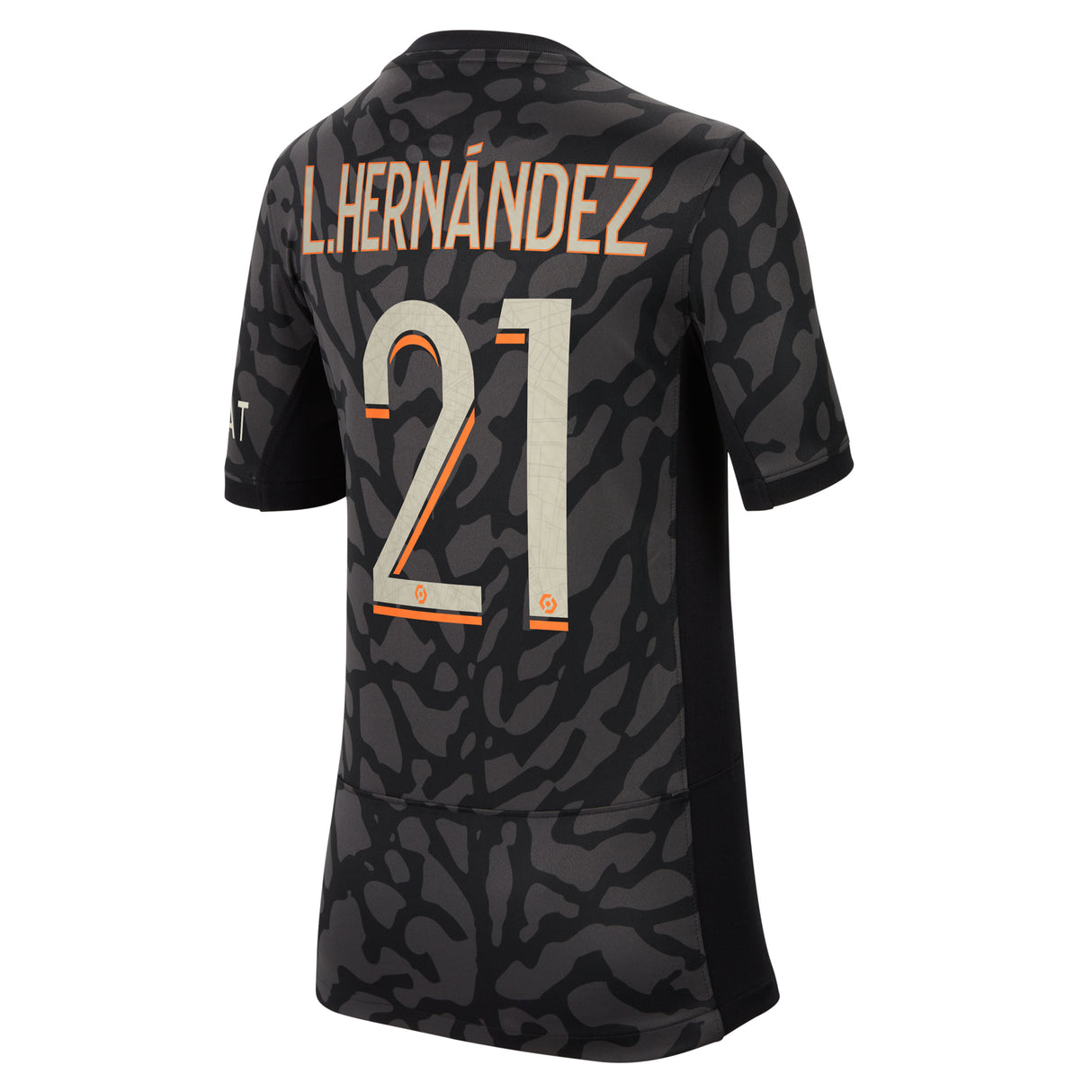 PSG x Jordan Third Stadium Shirt 2023-24 - Kids with L.Hernández 21 printing - Kit Captain