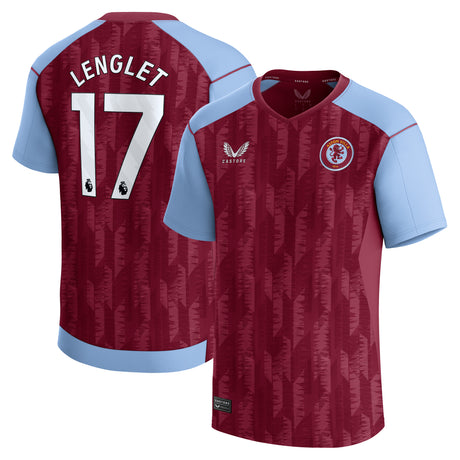 Aston Villa Castore Home Shirt 2023-24 - Kids with Lenglet 17 printing - Kit Captain