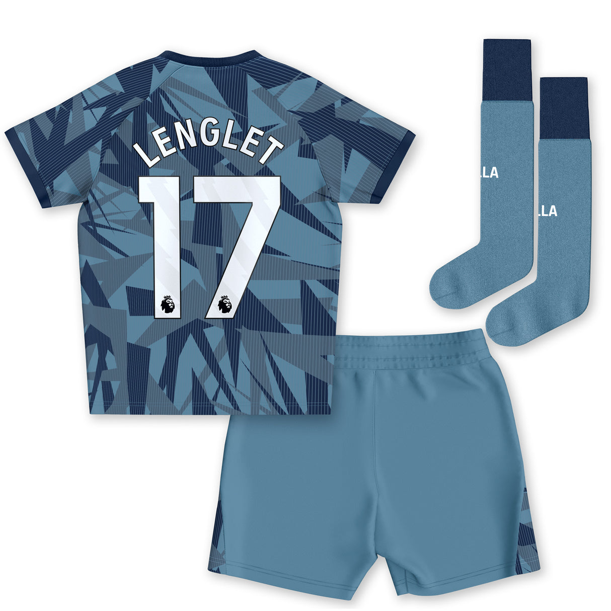 Aston Villa Castore Third Infant Kit 2023-24 - With Lenglet 17 Printing - Kit Captain