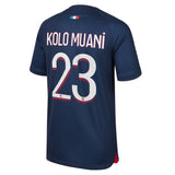 Paris Saint-Germain Nike Home Stadium Shirt 2023-24 - Kids with Kolo Muani 23 printing - Kit Captain