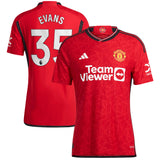 Manchester United EPL Home Authentic Shirt 2023-24 with Evans 35 printing - Kit Captain