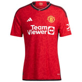 Manchester United EPL Home Authentic Shirt 2023-24 with Amrabat 4 printing - Kit Captain