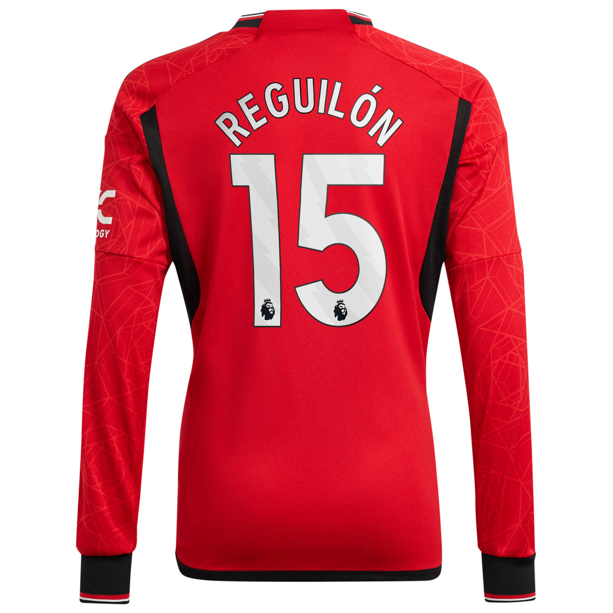 Manchester United EPL Home Shirt 2023-24 - Long Sleeve with Reguilón 15 printing - Kit Captain