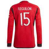 Manchester United Cup Home Authentic Shirt 2023-24 - Long sleeve with Reguilón 15 printing - Kit Captain