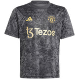 Manchester United adidas Stone Roses Pre Match Top - Black - Kids