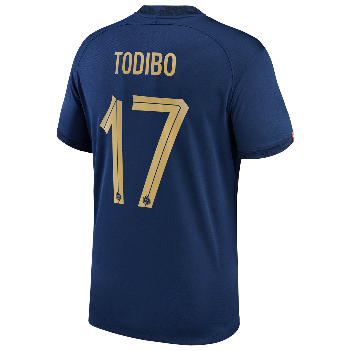 France Home Stadium Shirt 2022 - Kids with Todibo 17 printing - Kit Captain