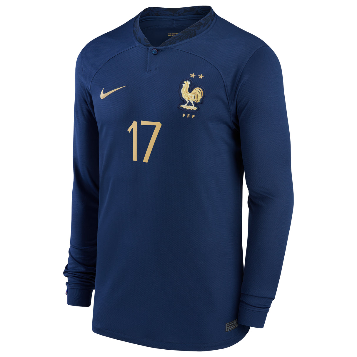 France Home Stadium Shirt Long Sleeve 2022 - Kids with Todibo 17 printing - Kit Captain