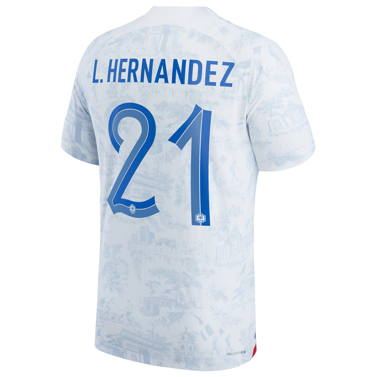 France Away Match Shirt 2022 with L.Hernandez 21 printing - Kit Captain