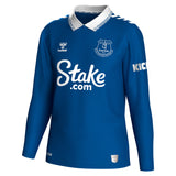 Everton Hummel Home Shirt 2023-24 - Long Sleeve with Onyango 62 printing - Kit Captain