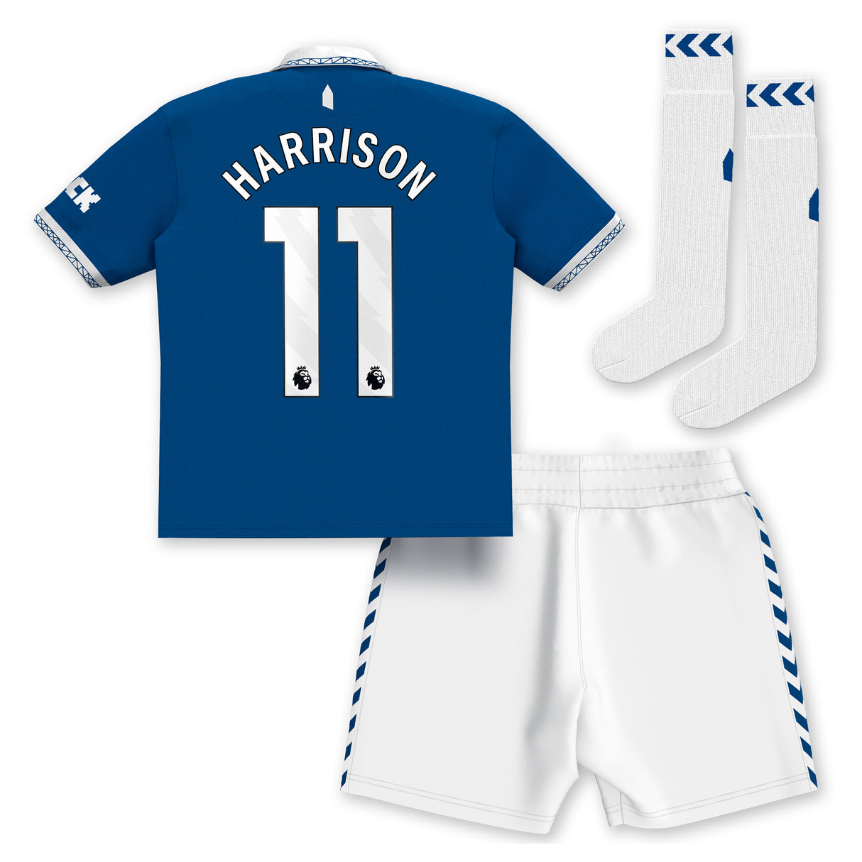 Everton Hummel Home Infant Kit 2023-24 with Harrison 11 printing - Kit Captain