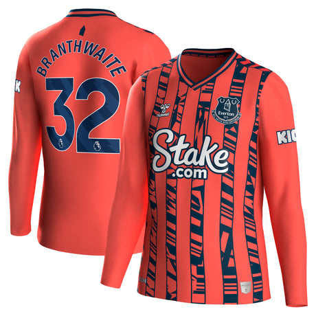 Everton Hummel Away Shirt 2023-24 - Long Sleeve with Branthwaite 32 printing - Kit Captain