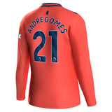 Everton Hummel Away Shirt 2023-24 - Long Sleeve - Kids with Andre Gomes 21 printing - Kit Captain