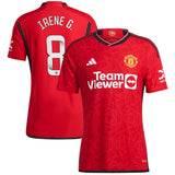 Manchester United WSL adidas Home Authentic Shirt 2023-24 - With Irene G. 8 Printing - Kit Captain