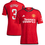 Manchester United WSL adidas Home Authentic Shirt 2023-24 - With George 3 Printing - Kit Captain