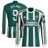 Manchester United WSL adidas Away Shirt 2023-24 - Long Sleeve - With Malard 9 Printing