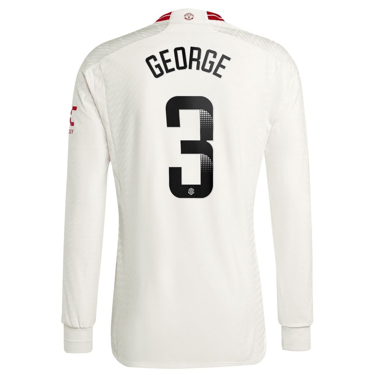 Manchester United WSL adidas Third Authentic Shirt 2023-24 - Long Sleeve - With George 3 Printing - Kit Captain